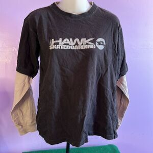 Tony Hawk Boys Size XL Black Gray Long Sleeve Shirt Casual Skate Tee